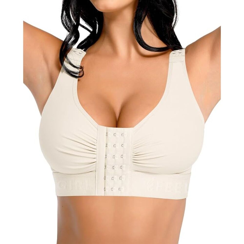 FeelinGirl Front Closure Compression Bra Skin Full Coverage Post Surgery Support